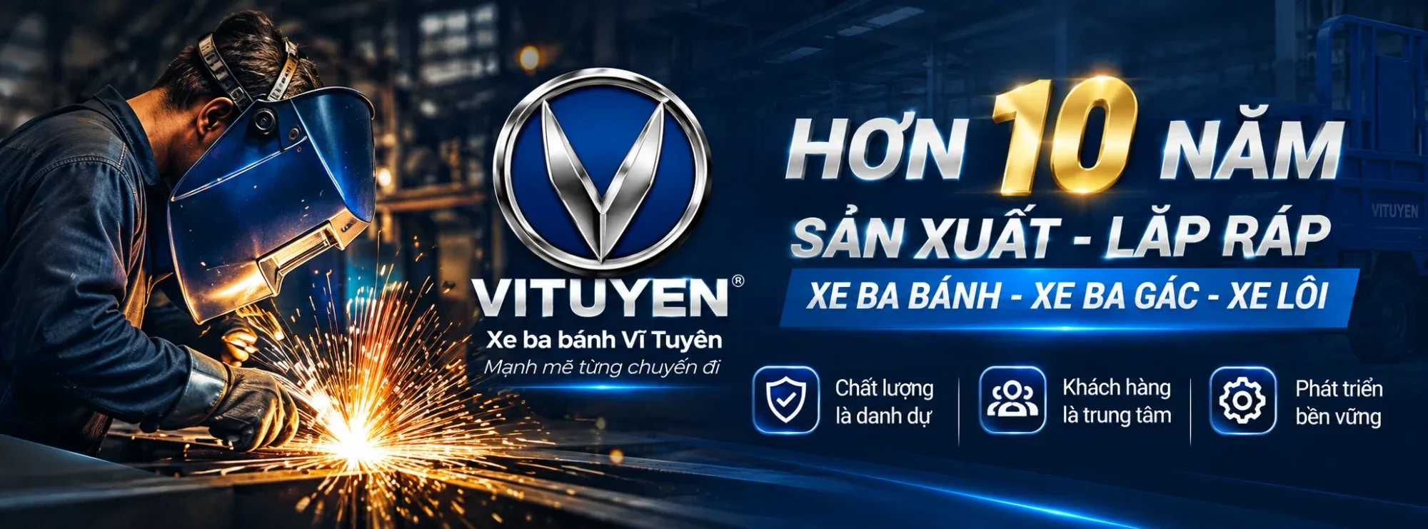 Hơn 10 năm sản xuất – lắp ráp xe ba bánh, xe ba gác, xe lôi Vĩ Tuyến